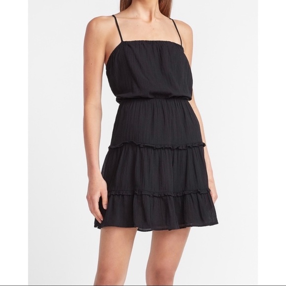 Express Dresses & Skirts - NWT Express Tiered Square Neck Black Mini Dress